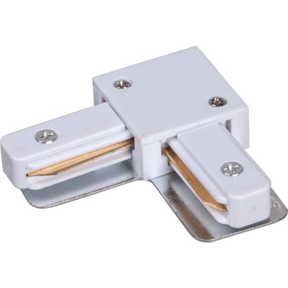 L connector for 1-phase reinforced track rail, white