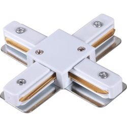 X connector for 1-phase reinforced track rail, white