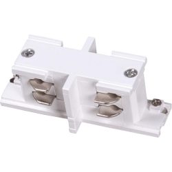 Mini straight connector for 3-phase track rail, white