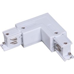 L connector for 3-phase track rail, white