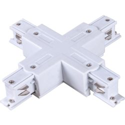 X connector for 3-phase track rail, white