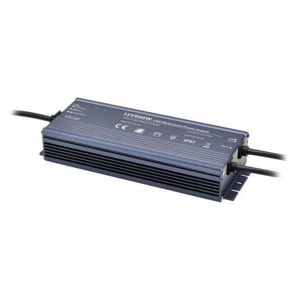 Metal case LED power supply 600W, DC12V, 50A, IP67