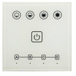   4-zone wall remote for single colour controller, power: AC90-265V, RF: 2,4G