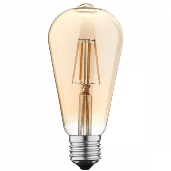 E27 7W Edison led égő (ST64) fényerőszabályozható, arany búrával hideg fehér (6000K)