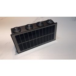 Napelemes falmosó lámpa, 4 + 4 led, RGB
